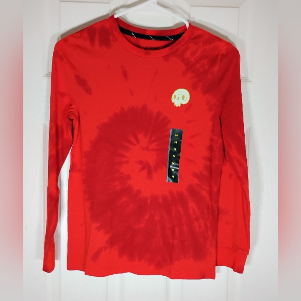 Youth Skull Tie Dye Long Sleeve Sweatshirt Art Class NWT Medium